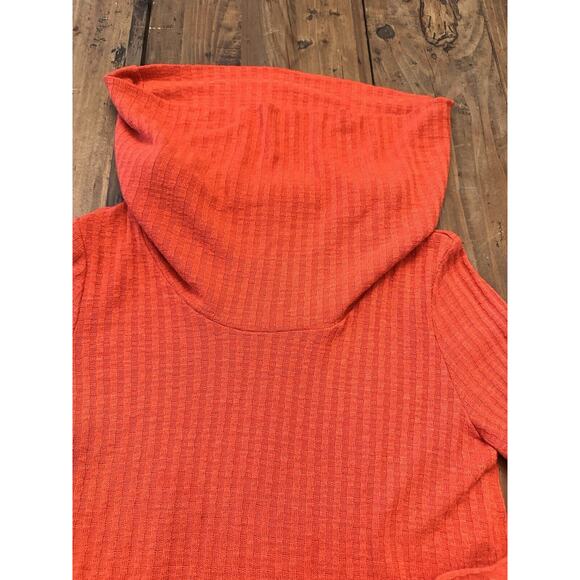 Maeve By Anthropologie Cowl Neck Peplum Sweater Top Size XS Coral Pullover Shirt - Picture 5 of 13